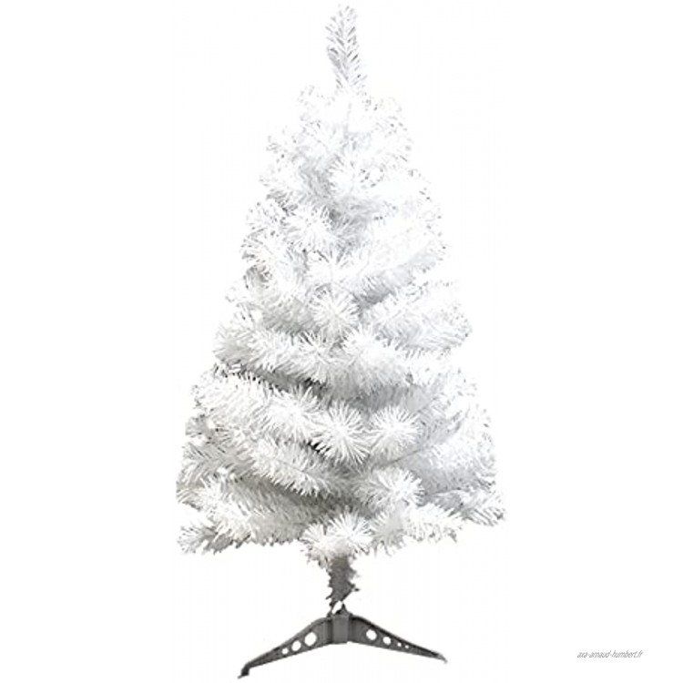 Atroy Sapin de Noël blanc artificiel de 90 cm avec base en plastique petit sapin de Noël pour décoration de fête à la maison
