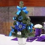 Brussel 1 mini sapin de Noël artificiel en pot avec boule pailletée Décoration de table Violet