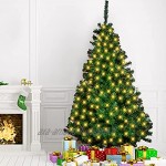 Cliselda 210cm Sapin de Noël Artificiel avec 1000 Pointes + 2X 80 Guirlandes Lumineuses LED 2,1m Arbre de Noël Matériel PVC avec Support Métallique pour Décoration Noël