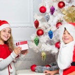 EXCEART 24Pcs Petits Ornements en Verre de Pomme de Pin en 7 Couleurs Mélangées pour Décor d'arbre de Noël Centres de Table de Mariage Cadeaux de Noël