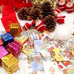 EXCEART 72Pcs Boîte-Cadeau en Mousse de Noël Mini Boîtes Brillantes Ornements Feuille Métallique Enveloppée de Paquet Miniature Pièce Maîtresse pour Arbre de Noël Intérieur Extérieur
