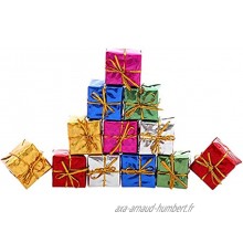 EXCEART 72Pcs Boîte-Cadeau en Mousse de Noël Mini Boîtes Brillantes Ornements Feuille Métallique Enveloppée de Paquet Miniature Pièce Maîtresse pour Arbre de Noël Intérieur Extérieur