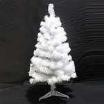 HONGXW Sapin de Noël artificiel de table en plastique blanc avec base pour Noël décoration de fête 60 cm