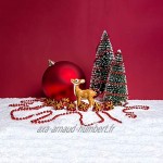 KATELUO 9 Pièces Arbre de Noël Mminiature,Sapin de Noel Miniature,Mini Arbre de Noël Artificiel avec Bases en Bois,DIY,Décoration de Table Noël,Cadeau