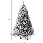 LJXiioo Décor de Vacances de Sapin de Noël Artificiel floqué par Neige illuminée avec 200 lumières LED Blanches Plus Chaudes pour la décoration de Vacances intérieure et extérieure,210cm
