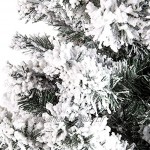 LJXiioo Décor de Vacances de Sapin de Noël Artificiel floqué par Neige illuminée avec 200 lumières LED Blanches Plus Chaudes pour la décoration de Vacances intérieure et extérieure,210cm