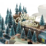 LouisaYork Sapin de Noël miniature 34 pièces mini arbre de Noël en sisal mini paysage pour décoration de table