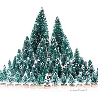 MELLIEX 60 pièces Mini Arbre de Noel Sapin de Noel Artificiel Table Arbres pour la Décoration de Maison de Fête de Noël