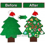 Sapin de Noël en feutre avec 37 décorations à suspendre arbre de Noël à faire soi-même décoration d'intérieur cadeau de Noël pour enfants