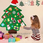Sapin de Noël en feutre avec 37 décorations à suspendre arbre de Noël à faire soi-même décoration d'intérieur cadeau de Noël pour enfants