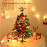 Sapin de Noël Petit Arbre de Noël Artificiel de Table de 50cm avec des Ornements de lumières LED éclairage à Piles Arbre de Noël Artificiel pré-éclairé avec 3m 20 guirlandes et Ornements de LED