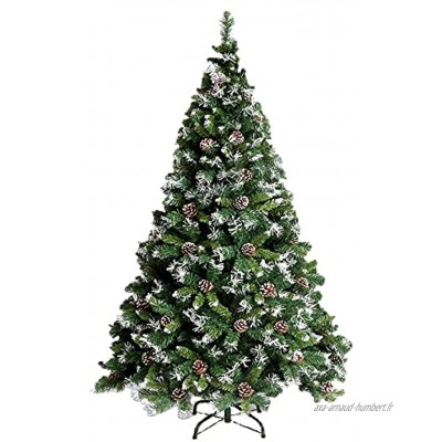 VA-Cerulean Sapin de Noël artificiel difficilement inflammable montage rapide décoration de Noël faux sapin de Noël avec support PVC vert avec effet neige 240 cm