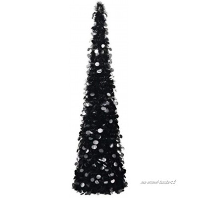 vidaXL Sapin de Noël artificiel pop-up noir 180 cm PET