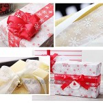 2 Rouleaux Rubans Organza Noël Décoration Sapin de Noël Arbre Motif Flocon de Neige pour Emballage de Cadeaux Mariage Bricolage
