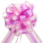 EDATOFLY 5 Pièces Nœuds à Tirer en Ruban Grands Nœuds Rubans pour Cadeaux Paniers Arrangements Floraux Voitures de Mariage Décorations de Fête Rose