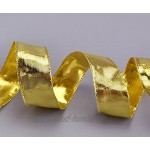 finemark 20 m x 25 mm Ruban décoratif brillant doré métallisé avec fil métallique brillant pour cadeaux de Noël