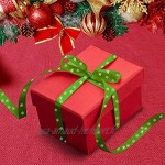 FYKERO Lot de 2 rubans de Noël rouges et verts pour travaux manuels 10 mm de large 23 m de long Rubans sur le thème de Noël,emballage d'artisanat,décorations d'arbre de Noël,fabrication de nœuds