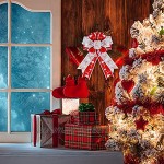 Lot de 3 rouleaux de ruban de Noël à bords métalliques Motif élan de Noël Pour emballage cadeau bricolage couronne de vacances décoration de mariage 7 cm x 5 m