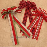 Lot de 3 rouleaux de ruban de Noël en toile de jute avec motif écossais rouge avec bord filaire pour décoration de Noël nœuds floraux
