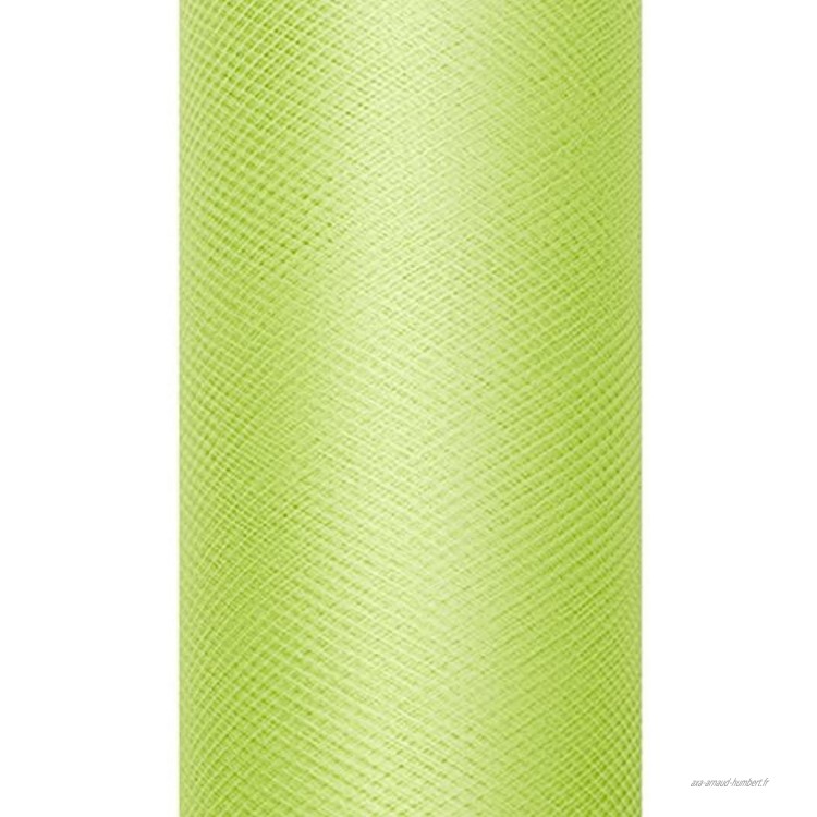 Party Décoration Mariage Rouleau de tulle pour noeud vert anis uni 20mètres x 8cm tulle en bobine de 20 mètres largeur 8cm