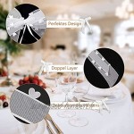 TOPPLAYER Noeud Voiture Mariage 30PCS Noeud Blanc Decoration Noeud Voiture Mariage Blanc Décoration de Voiture Mariage Ruban de Satin Nœuds pour Satin Voiture Decoration Chaise Mariage Bouquet