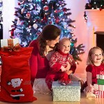 4 Pièces Sac de Père Noël Sacs de Père Noël Sac Cadeau Rouge Grand Sac à Cadeaux de Père Noël pour Décorations de Cadeaux de Noël