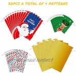 Amosfun Bags Lot de 30 sacs de rangement colorés pour cadeaux de Noël Idéal pour une fête ou un anniversaire