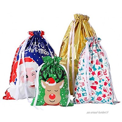 Amosfun Bags Lot de 30 sacs de rangement colorés pour cadeaux de Noël Idéal pour une fête ou un anniversaire