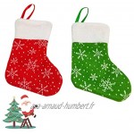 Amosfun Lot de 12 Mini Chaussettes de Noël en Vrac avec Flocon de Neige imprimé à Suspendre