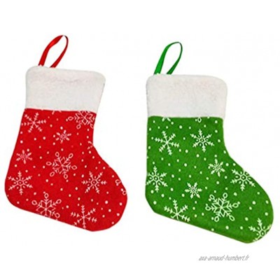 Amosfun Lot de 12 Mini Chaussettes de Noël en Vrac avec Flocon de Neige imprimé à Suspendre