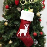 FYHappy Bas de Noël de 45,7 cm avec 3 anges pour décorations de sapin de Noël et pendentifs accessoire cadeau de Noël pour filles et femmes décoration saisonnière rouge et blanc