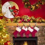 Homgaty Lot de 6 supports de chaussettes de Noël pour cheminée En métal Argenté