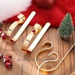 Hotop Crochets Porte Bas de Noël Cintres de Manteau de Cheminée Clips de Suspension en Métal pour Fournitures de Décoration de Fête de Noël Or 8