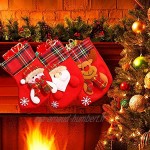 JAHEMU Chaussettes de Noël Bas de Noël Christmas Stocking Sock Petits Cadeau Sac à Suspendre pour décoration d'arbre de Noël 4 Pièces