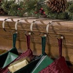 JTWEB Crochet cheminee Noël Porte Chaussette Noel,Crochets pour Chaussette de cheminée Porte-Bas de Noël en métal Suspendus Sac Cadeau Noël Bronze 4pcs