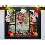Lot de 6 grands bas de Noël tricotés bas de cheminée tricotés colorés 19 pouces classiques grands bas de Noël bricolage décorations personnalisées pour la fête de Noël en famille