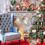 Sucpur Lot de 4 chaussettes de Noël en toile de jute 45,7 cm Père Noël bonhomme de neige renne arbre de Noël Style rustique À suspendre Décoration de maison