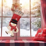 SueH Design Grandes Chaussettes de Noël Set de 3 | 2 Chapeaux de Père Noël et 1 Pochette à Bonbons Inclus | 42 cm * 24 cm