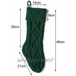Takefuns Lot de 3 grandes chaussettes de Noël tricotées à suspendre au mur Décoration de Noël Pour enfants 45,7 cm