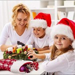 Whaline Lot de 3 bas de Noël tricotés à suspendre pour décorations de Noël et décoration de saison de vacances en famille blanc et rouge