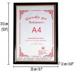 GUTEINTE A4 Certificat Photo Cadre Mur Cadre Document 21 x 29,7 cm Classique avec Noir
