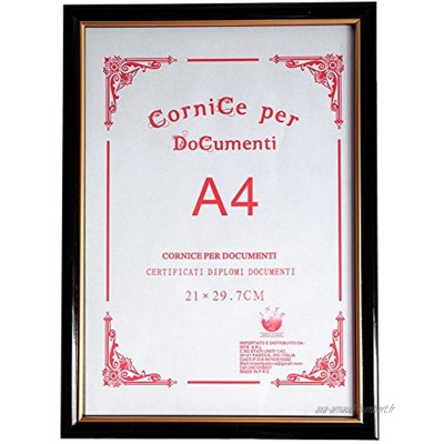 GUTEINTE A4 Certificat Photo Cadre Mur Cadre Document 21 x 29,7 cm Classique avec Noir
