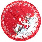 ABOOFAN Jupe de sapin de Noël rustique motif Père Noël tablier de sapin de Noël tapis de sol tapis de sol pour sapin de Noël décoration d'intérieur ou d'extérieur 90 cm