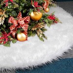 AMAUK Jupe de Sapin de Noël Blanc Peluche Tapis de Sapin Couvre Pied Sapin Noel 90cm