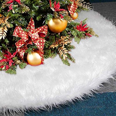 AMAUK Jupe de Sapin de Noël Blanc Peluche Tapis de Sapin Couvre Pied Sapin Noel 90cm