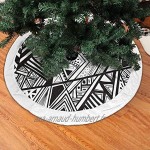 GOWINEU Jupe d'arbre de Noël Mat Noir et Blanc Ornement géométrique pour Cadeau d'arbre de Noël Ornement Rustique 48 Pouces de diamètre avec Bord Blanc