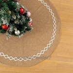 Jupe de Sapin de Noël Chanvre 48 inch Tapis de Sapin Couvre Pied de Sapin Christmas Tree Skirt pour la Fête de Noël Décoration Jute 122cm