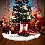 Jupes Arbre De Noël Peluche Blanche Jupe Sapin de Noël Couverture d'arbre de Noël Jupes 122cm Jupes d'arbre de Noël en Fausse Fourrure Décoration De Noël Blanc 90cm