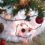 LAPOPNUT Jupe de Sapin de Noël en Fausse Fourrure Noël Tapis Rond de Sapin Couvre-Pied Sapin Décoration du Sapin Noël 78cm Blanc