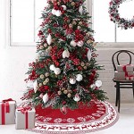 Lurowo Jupe de Sapin de Noël Tapis de Sapin de Noël avec motif Flocon de Neige et Élan Couvre-Pied de Sapin pour Décorations de Noël90 cm